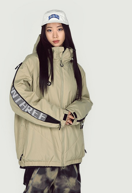 2425 NNN - S77 Secret Zipper Up - JACKET - 베이지+블랙 ( 남녀공용 스노우보드복 자켓 )