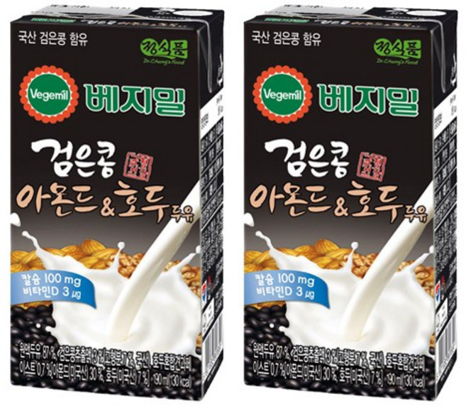 베지밀 검은콩 아몬드와호두 190ml x 24팩, 24개