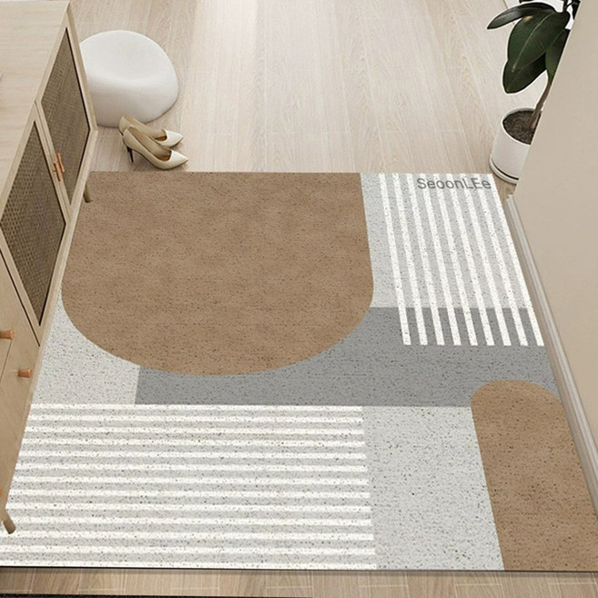 120x240 서온리 분위기가 달라지는 아파트 현관 코일 매트 대형 특대형 베란다 카페트, 브라운웨이브, 1개