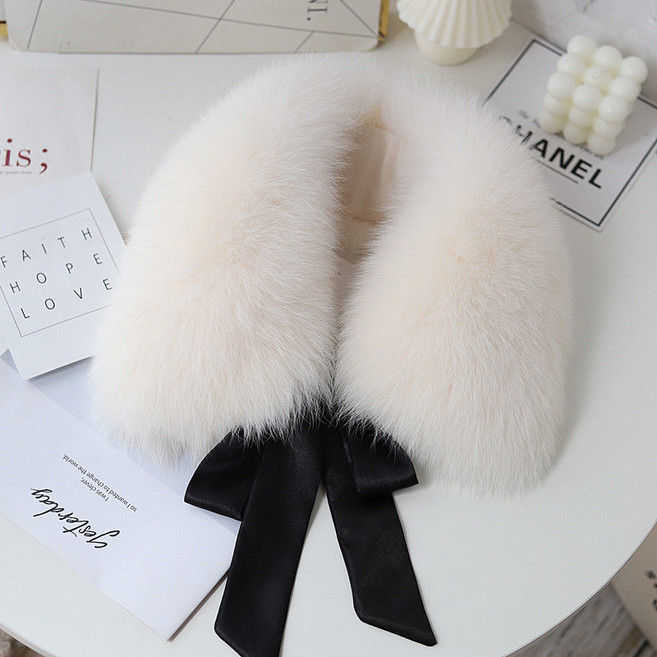 여성 털카라 가을 겨울 패션 리본 따뜻한 머플러 데일리 코디 도톰 밍크털 넥워머 YHY