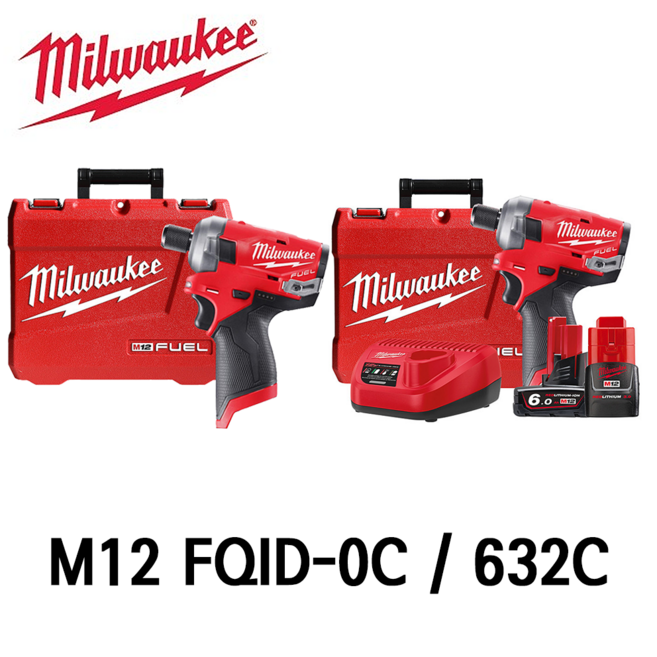 [밀워키] 12V FUEL 오일펄스 임팩트 드라이버 M12 FQID-0C /632C 세트, 1개