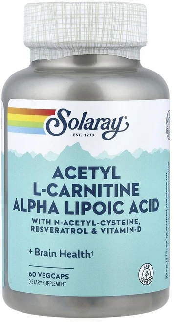 솔라레이 아세틸 L-카르니틴 알파 리포산 Solaray Acetyl L-Carnitine Alpha Lipoic Acid 60정, 1개 - 쿠팡