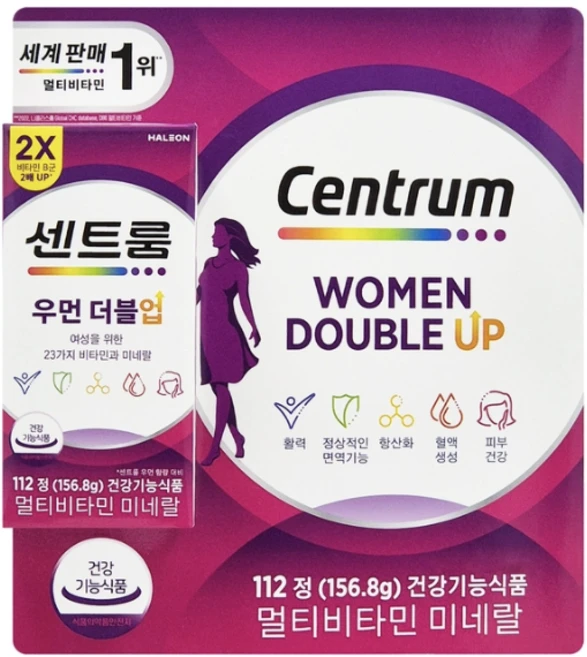센트룸 여성용 우먼 더블업 멀티비타민 미네랄 영양제, 112정, 1개 - 쿠팡