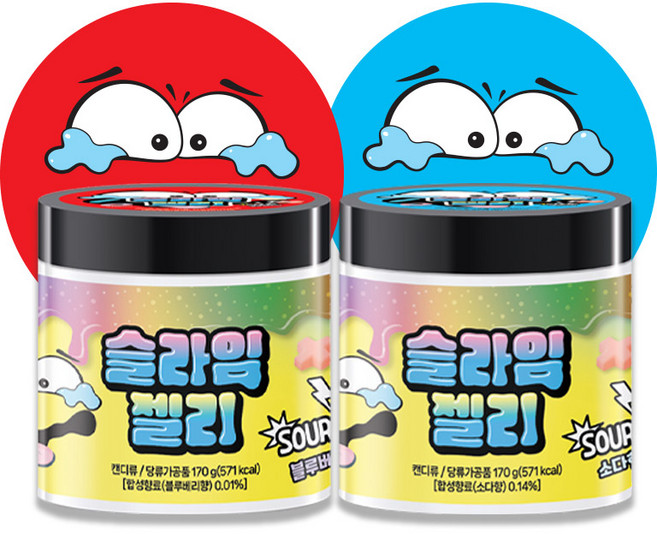 슬라임 젤리 블루베리 소다향 사우어 꾸덕젤리, 2개, 170g