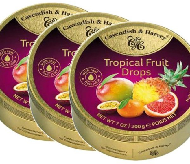 캐빈디쉬앤하비 트로피컬 후르츠 드롭스 Cavendish & Harvey Tropical Fruit Drops, 3개
