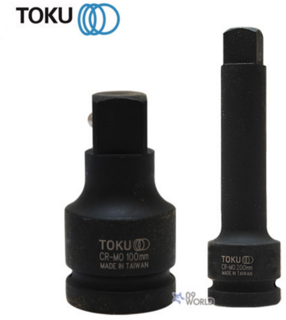 도쿠 흑색 임팩연결대 1인치 100/200 복스연결 핸드소켓 육각소켓 연장대 임팩용, 1인치 X 100mm, 1개