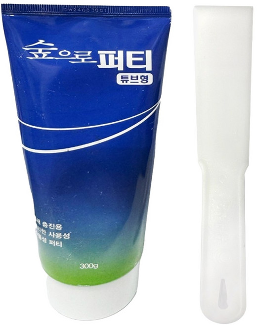 KCC 숲으로퍼티튜브형 300g 신속한 크랙 구멍 메꿈용 수용성 튜브형 퍼티 + 실리콘 밀대 플라스틱, 1개