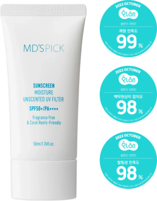 엠디스픽 무향자차 수분 선크림, 50ml, 1개