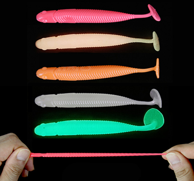 낚시방 야하다(YAHADA) 축광 갈치웜 2.2인치 3인치 3.5인치/태도어 풀치웜/칼치 전용웜/신축성 웜, 레드, 1개