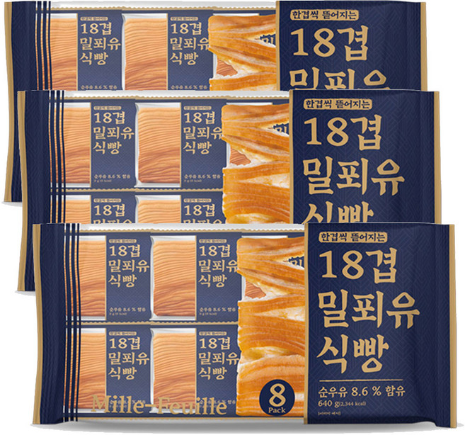 18겹 밀푀유 식빵, 3개, 640g