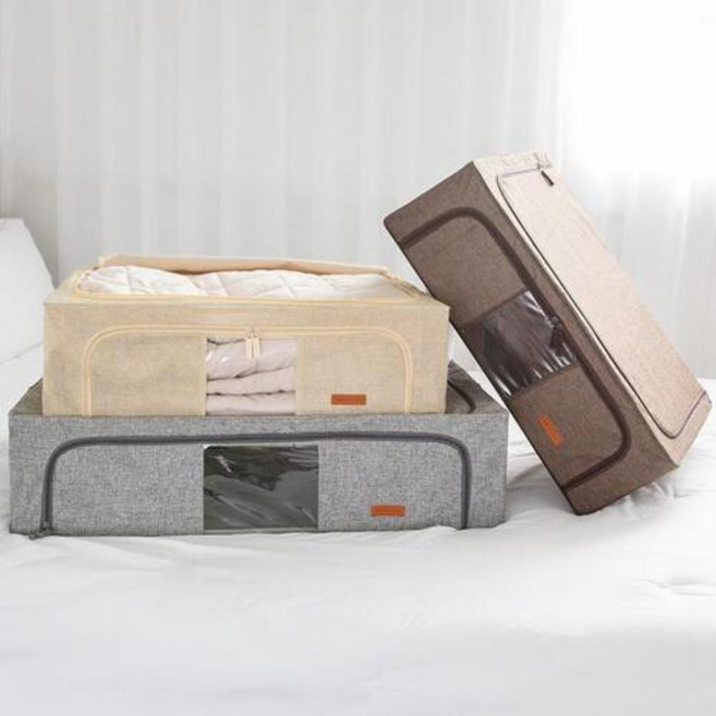 비스토어 언더베드 패브릭 이불정리함, 그레이, 1개