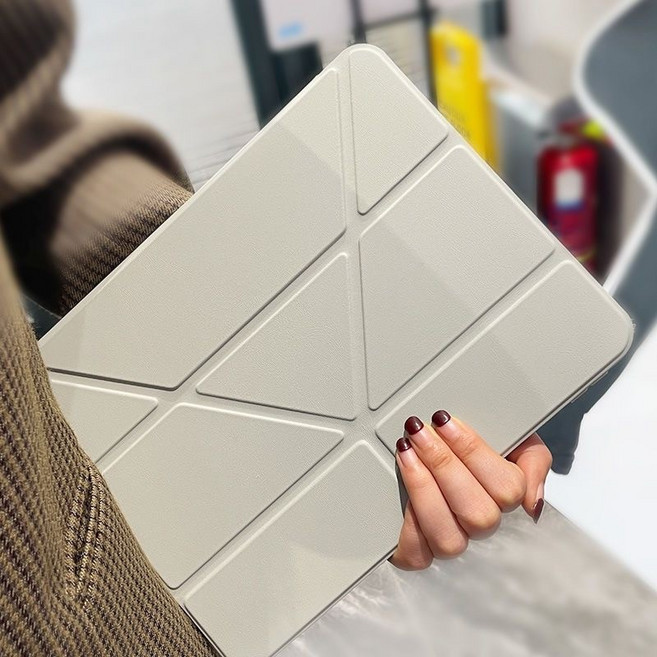 iPad Pro 12.9吋/13吋 Air 8/7/6/5/4 平板殼，星空灰，支援充電筆槽，Y折支架, 星空灰Y折亞克力帶筆槽平板殼, 1個