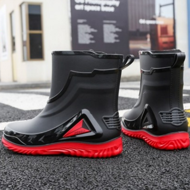 미들 레인부츠 패션 남성 부츠 쿠션 미끄럼 방지