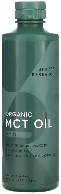 스포츠리서치 MCT C8 오일 무맛 473ml(16fl oz), 1개, 473ml - 쿠팡