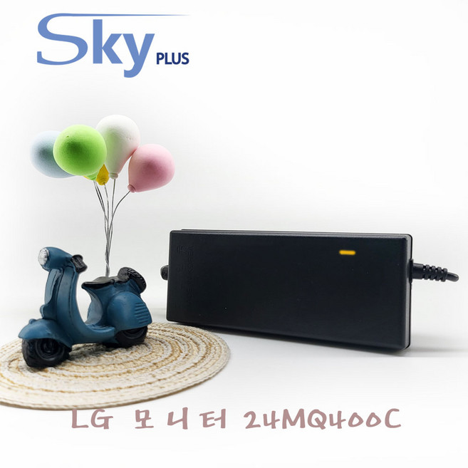 대한민국 SKYPLUS 어댑터 [전원일체형] LG 모니터 24MQ400C 19V 호환, 1개, 블랙