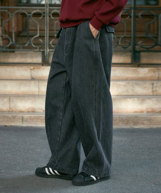 미니멀프로젝트 워시드 와이드 벌룬 데님 팬츠 MDP111 다크그레이
