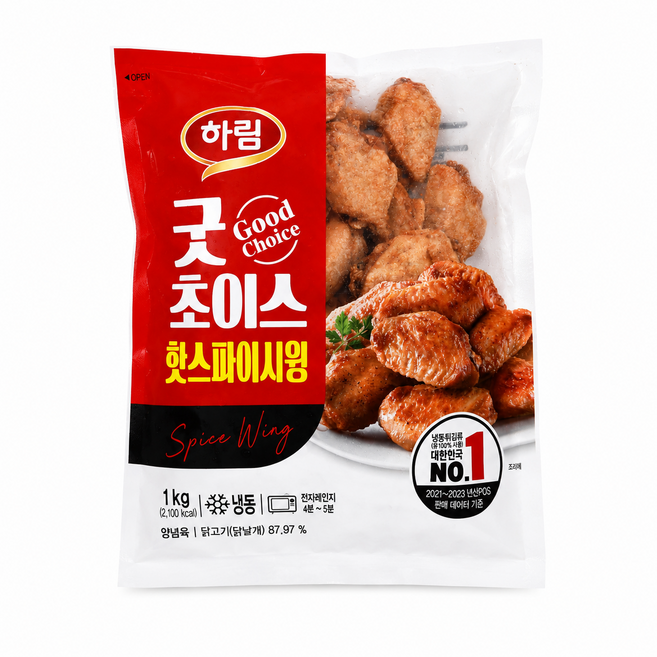 하림 굿초이스 핫스파이스윙 1kg, 1개