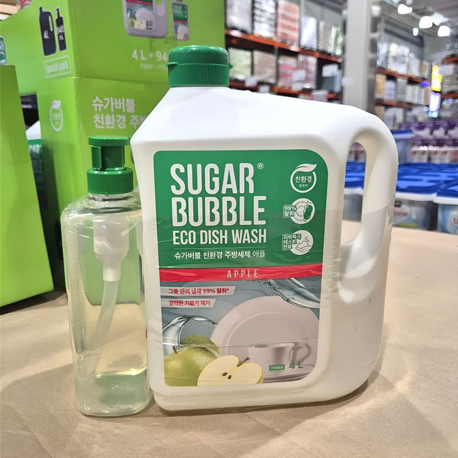 슈가버블주방세제 리필 베이킹소다 친환경 애플향, 1개, 4940ml