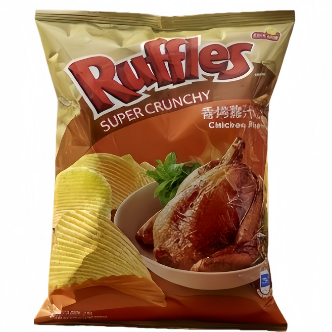 樂事 Ruffles 波樂 雞汁口味厚切洋芋片580g 家庭包 餅乾 健康本味, 1個, 香烤雞汁, 580g