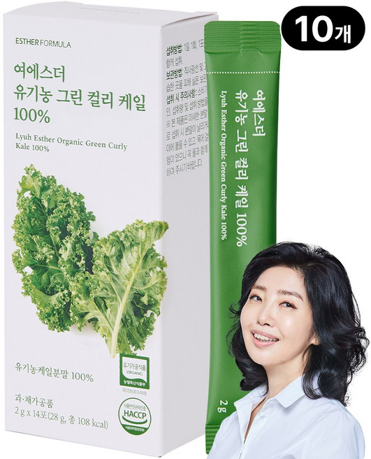 [본사직영] 여에스더 유기농 그린 컬리케일 100% 식약처인증 국민영양 프로젝트, 14회분, 10박스