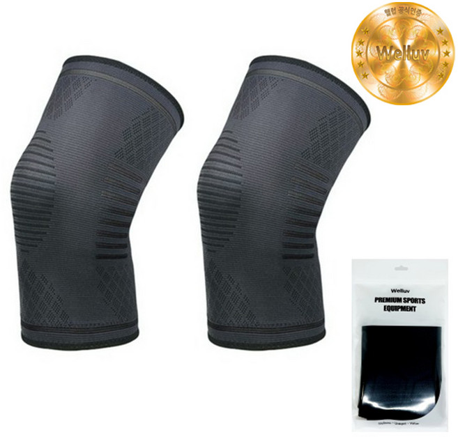 웰럽 릴리브 무릎보호대 2개 1세트 헬스 축구 등산 농구 테니스, 블랙