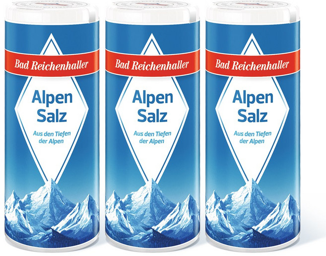 알펜잘츠 오리지널 명품 소금, 125g, 3개
