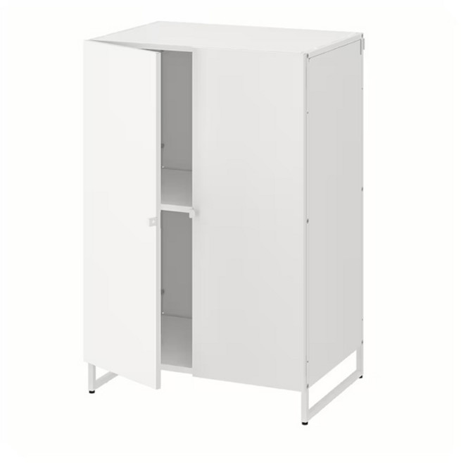 이케아 JOSTEIN 요스테인 선반유닛+도어 실내외겸용 61x44x90cm캐비넷수납장양문형장식장, 화이트_194.371.67