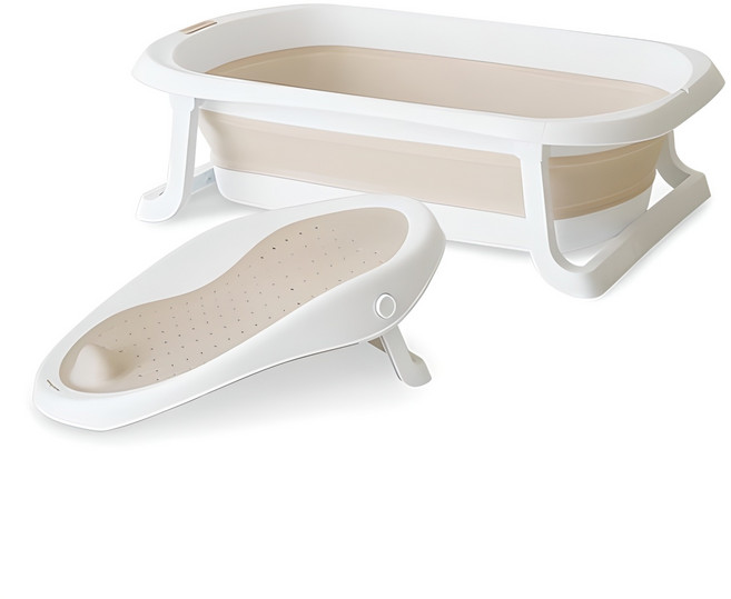말랑하니 신생아 싱크대욕조+접이식욕조 세트, 혼합색상