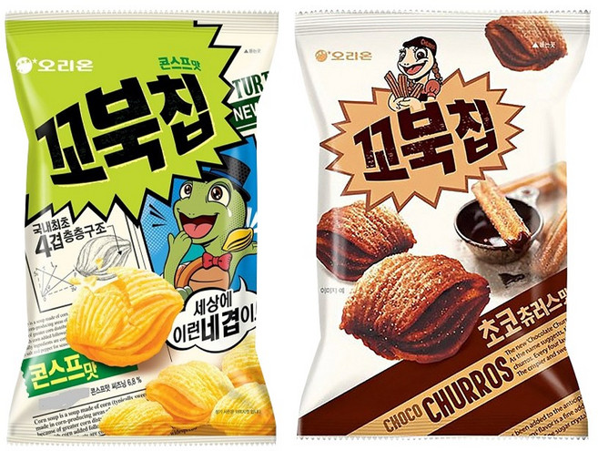 오리온 꼬북칩 콘스프맛 초코츄러스맛 120g, 1세트, 240g
