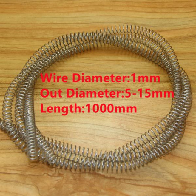 스프링 강선 미터 길이 10 직경 15MM 확장 14 코일 12 와이어 압축 1000MM 2PCS 1MM 파이프, 협력사, 1x10x1000mm
