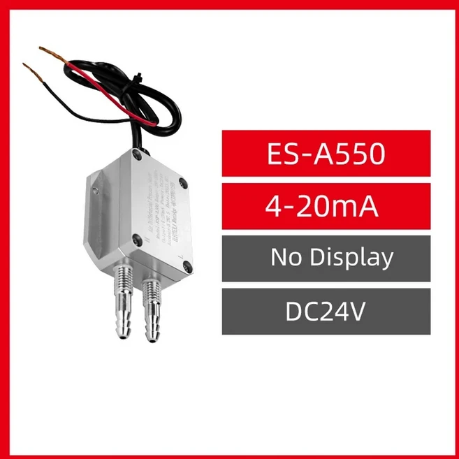 ES-A550 에어 가스 풍압 차압 센서 송신기 RS485 계량기 4-20mA 0-10V 0-5V, 01 CHINA, 06 0-100Pa, 08 DC4-20mA, 1개