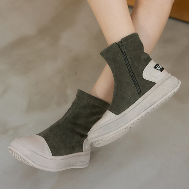 스웨이드 기모안감 여성키높이 하이탑 운동화 털신발 3.5cm