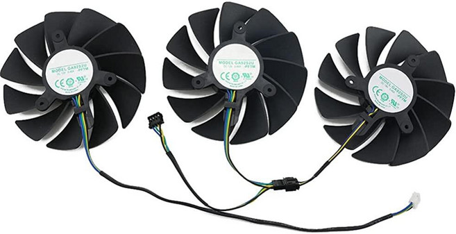 NNL GA92S2U 4핀 GPU RTX3080 RTX3090 냉각 팬 ZOTAC GeForce RTX 3070 Ti 3080 3090 Trinity OC 그래픽 비디오 카드, NNL GA92S2U 4핀 GPU RTX3080 RTX