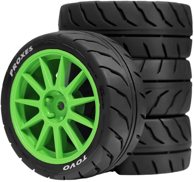 원격 제어 크롤러용 휠 타이어 필요 부품 비드락 휠 타이어, Green