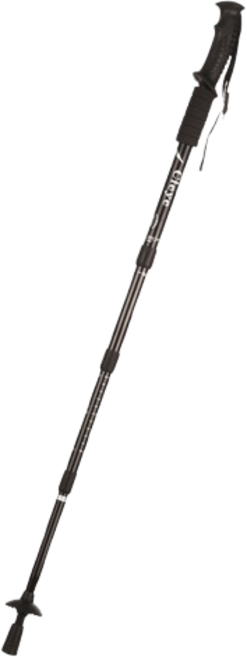 OSTB 남녀공용 등산스틱 4단 트레킹폴, 1개, 블랙