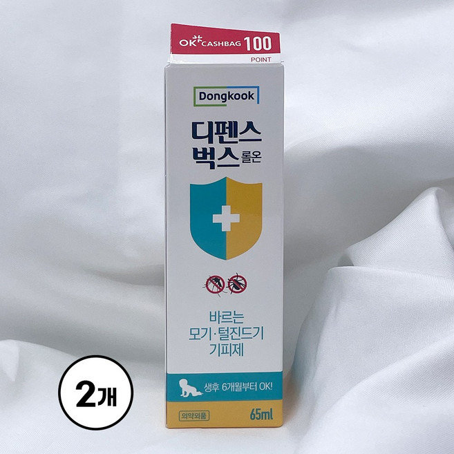 약국용 동국제약 디펜스벅스롤온 65ml 알로에향액, 2개