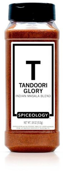 바베큐 시즈닝 가루 Spiceology 스파이슬로지 탄두리 글로리 인도 마살라 블렌드 커리 향신료 및 조미료 사용 대상 채소 양 마리네이드 돼지 해산물 견과류 소 두부, 탄두리 글로리 (소금 없음), 18 온스 (1개 묶음), 510g, 1개