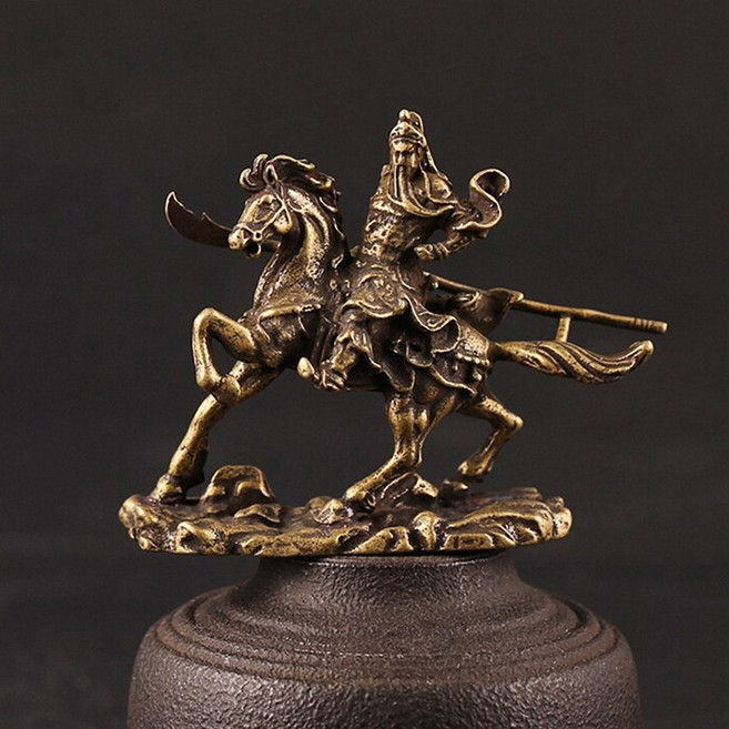 조각상 (브라스 - 관우 기마상) Brass(황동) 피겨린 피규어 Figurine Figure, 1개