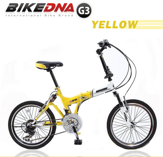 BIKEDNA G3 LITE 20吋24速 !越野前後避震款折疊自行車 融合登山車的OFROAD動力與小折車機動便利性, 黃色