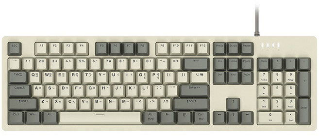 앱코 레트로 기계식 게이밍 유선 일반형 키보드, 레트로 베이지, k517/키보드[정품.무배], 청축
