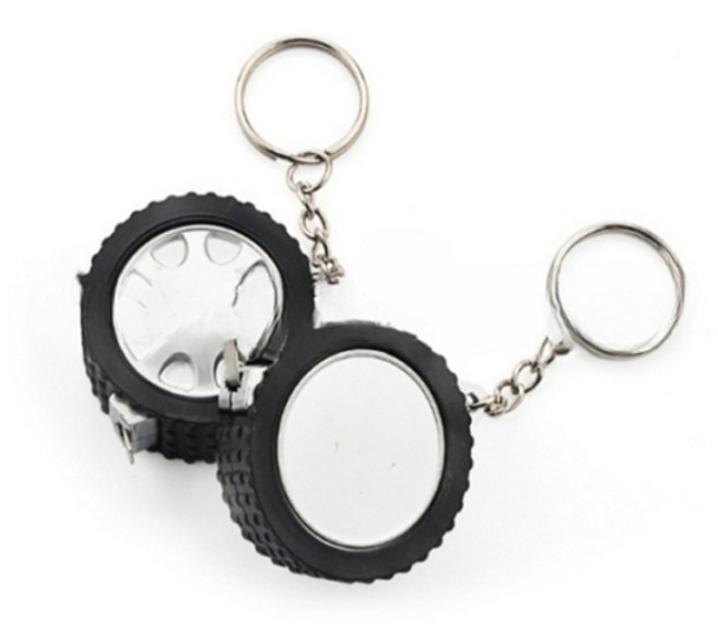 미니 줄자 키링 타이어 모양, 2개