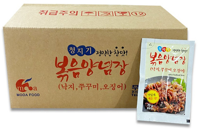 무아식품 청지기 볶음 양념장70gx100개입(1박스) *무료배송/ 낙지 오징어 만능 다대기 볶음장 소스, 100개, 70g