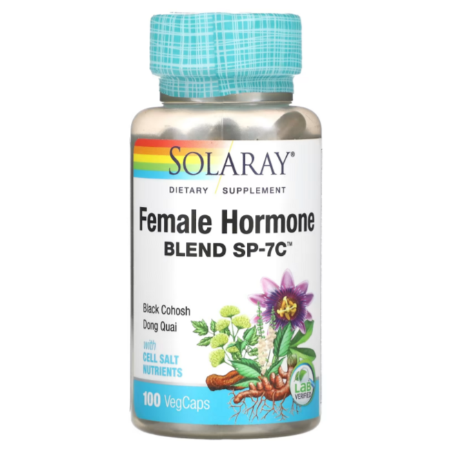 Solaray 여성 호르몬 블렌드 SP-7C 식물성 캡슐 100정, 1개