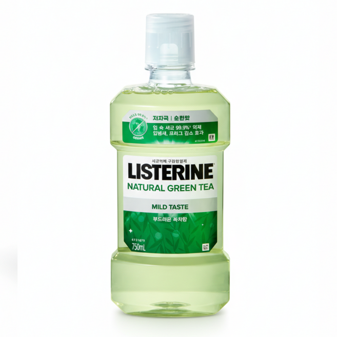 리스테린 내추럴 그린티 마일드 구강청결제, 1개, 750ml