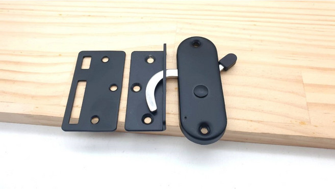 CBX-FAJH 白鐵加長型門扣開關 勾鎖 室內拉門鎖 MIT304 (含稅), 黑色, 1個