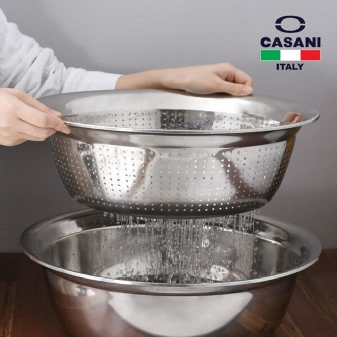 다용도볼 스텐 김장대야 믹싱볼 야채 세척볼 다라이 타공볼, 1개