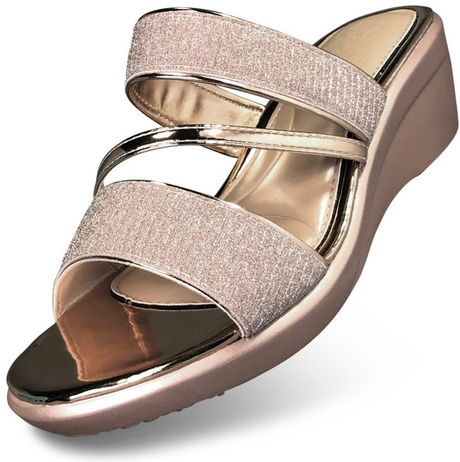 마마슈 여성 여름 슬리퍼 펄 글리터 반짝이 5cm굽 SL61