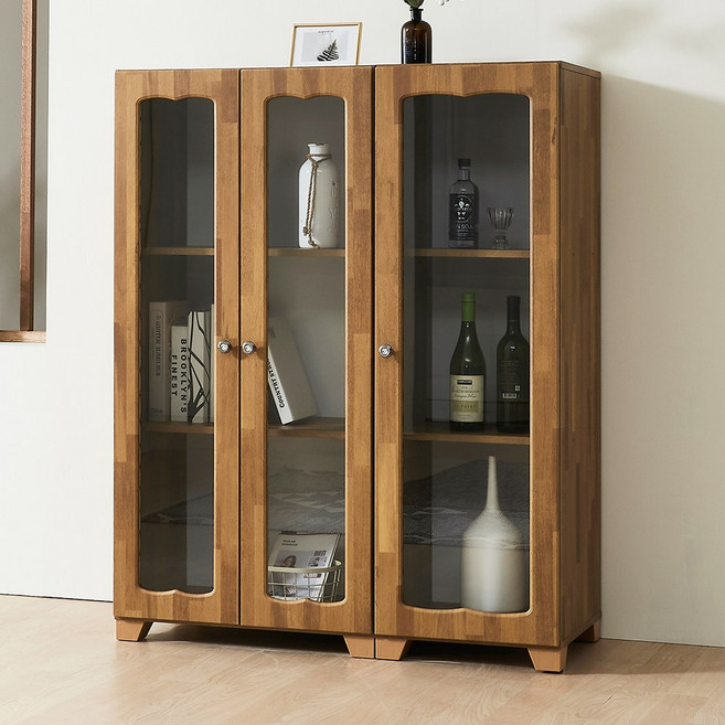 힘찬리빙 로렌 1000 거실 양주 술 와인 그릇 장식장 코너 진열장, 멀바우