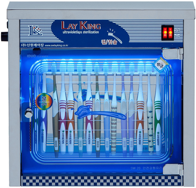 신원레이킹 칫솔소독기 자외선 살균기 20인용 유치원 학교 어린이집 회사 SW-20, 2.색상-파랑