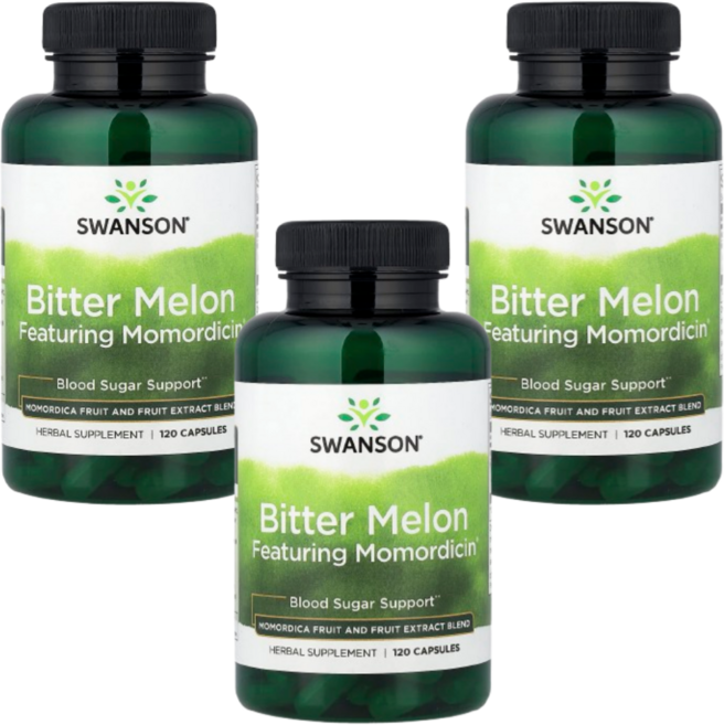 Swanson 비터 멜론 여주 추출 300mg 모모르디신 함유 Bitter Melon Featuring Momordicin, 3개, 120정